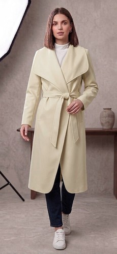 Womens Italian Long Trench Coat Open Front Duster Maxi Longline Jacket CasualFit - Picture 22 of 70