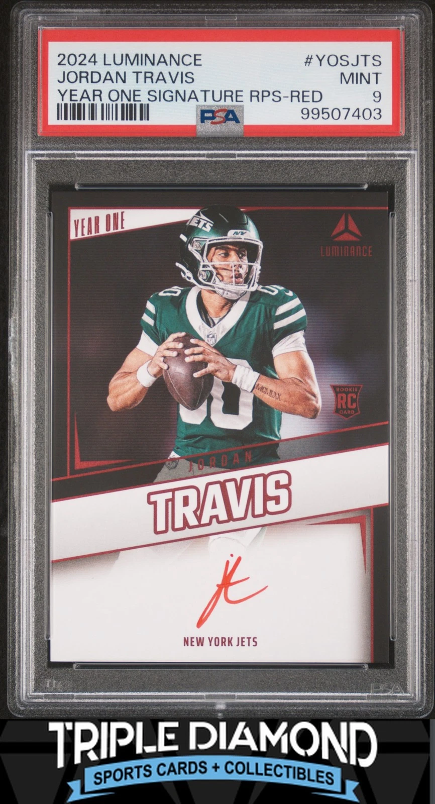 Jordan Travis Panini Luminance Year One Signatures Rps #YOSJTS Red