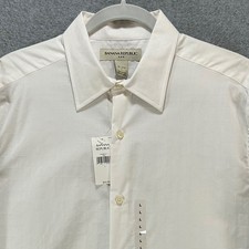 Banana Republic Button Down Shirt Mens L White Cotton Business Casual