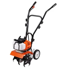 Tiller Cultivator Gas Powered 43CC 2-Stroke Garden Cultivator Lawn Garden