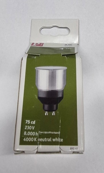Paulmann 892.45 Reflektor Electronic GU10 Neutral Weiß 9W Energiesparlampe 4000K-image