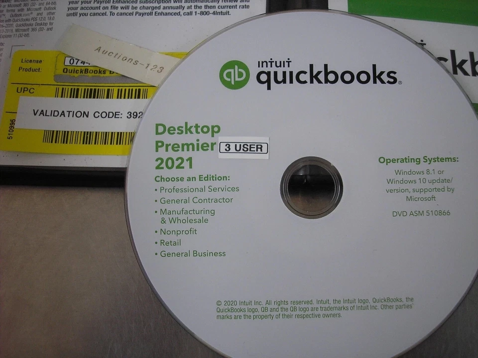 =3 USER VERSION=INTUIT QUICKBOOKS DESKTOP PREMIER 2021 WINDOWS=PERMANENT LICENSE - Image 3 of 4
