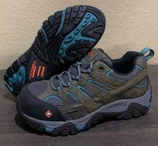 Merrell Moab Vertex Vent Comp Toe Work Boots Brown Green J11582 Womans Sz 10.5