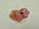 Vintage Fenton Glass Pink Satin Hand Painted Bikini Pig W/label Stunning