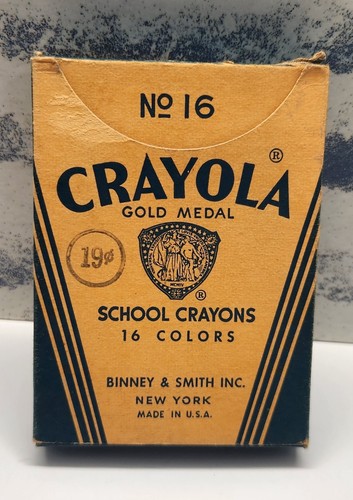 Vintage Binney & Smith Gold Medal Crayola School Crayons Box No  16 Unused