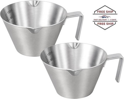 2 tazas de espresso con asa, accesorios de acero inoxidable para espresso