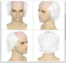 Old Man Wig Bald Cap With White Hair on Sides Grandpa Halloween Cosplay