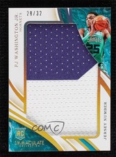 2019-20 Panini Immaculate Jersey Number 28/32 PJ Washington Jr Jumbo Patch 0gq0