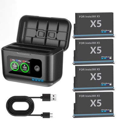 2850mAh Battery And Fast Charger Hub Power Accessories For Insta360 ONE X5