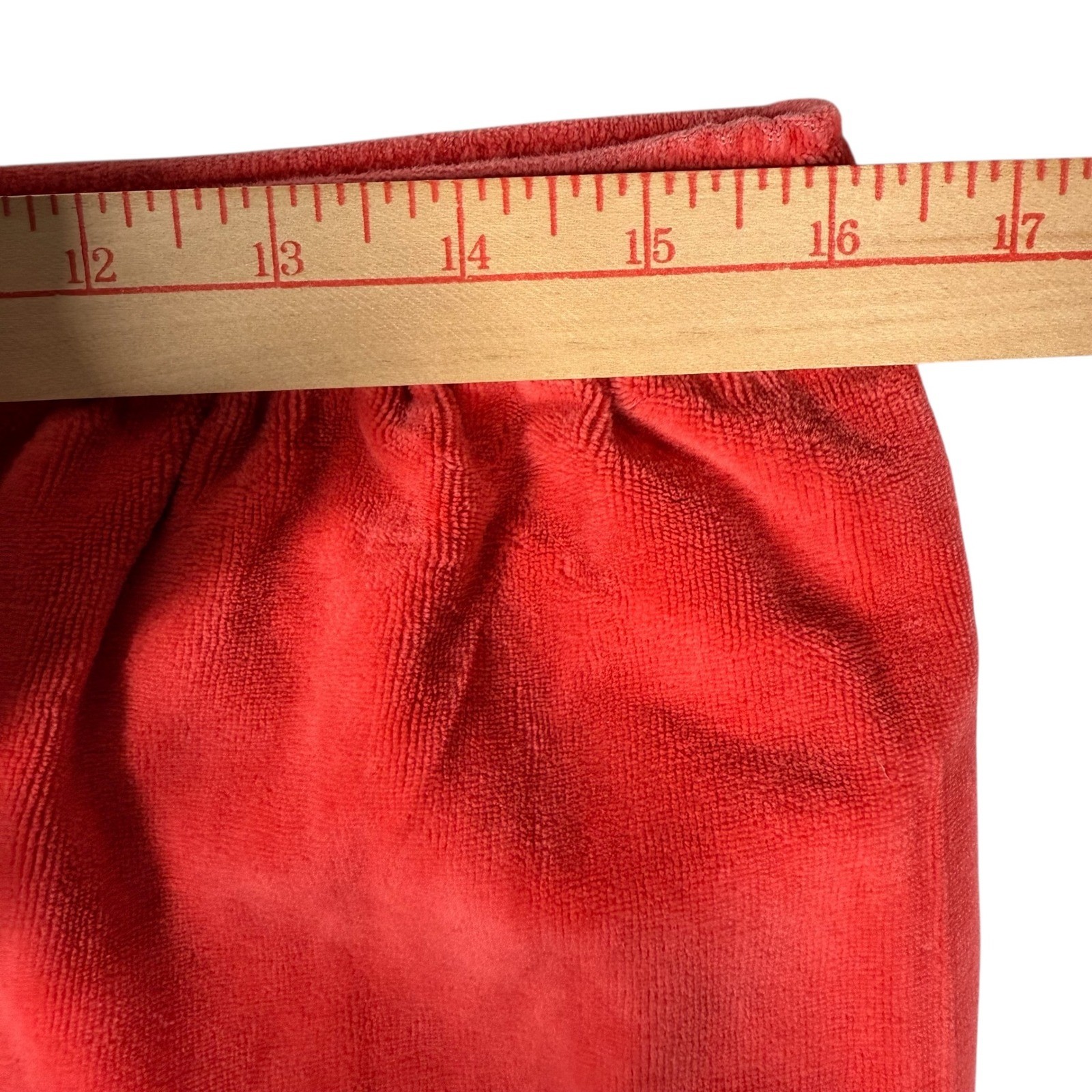 Vintage Izod Lacoste Red Velour Lounge Pants Women L Elastic Waist Retro 70s 80s thumbnail 10