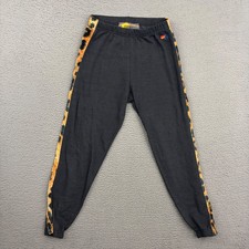 Aviator Nation Sweatpants Womens Large Gray Cheetah Print Velvet Striped Jogger