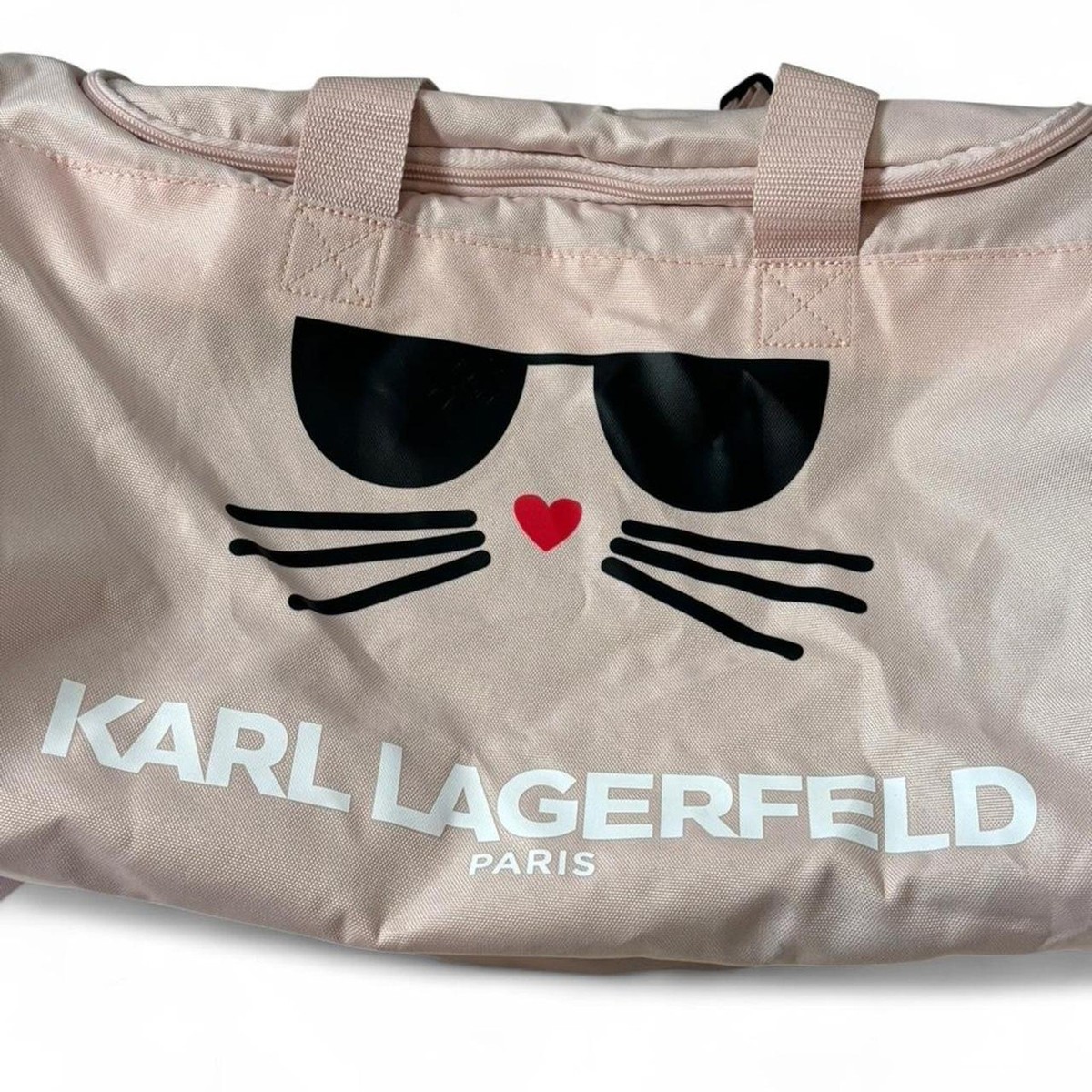 Karl Lagerfeld Travel Bag Paris Pink Maybelle Cat Gym Bag Designer View 2