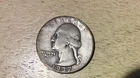 1937-D WASHINGTON SILVER QUARTER 25c SET BREAK ACTUAL COIN #DL80