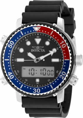 #ad Invicta Pro Diver Quartz Analog Digital Black Dial Pepsi Bezel Men#x27;s Watch 49451 $38.16