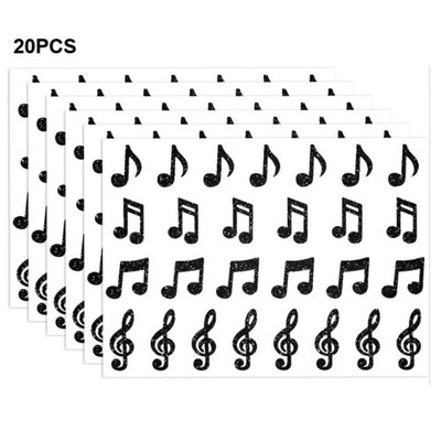 Music Theme Reward Stickers 20 Sheets Gold Black for Classroom Use and Teaching