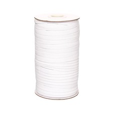 50 Yards 1/4 Inch White Elastic Band for Sewing Crafts Braided Stretch Straps