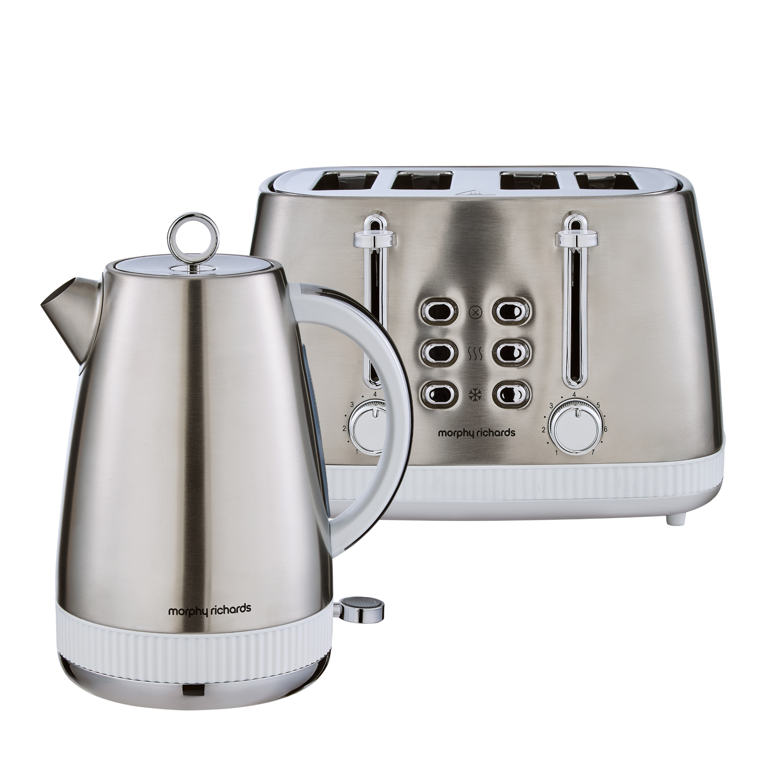 Morphy Richards Unisex Metallic Silver Mexborough Kettle & Toaster Bundle White In - Image 2