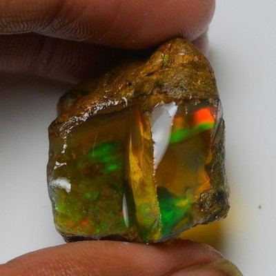 Ethiopian Oil Opal Specimen  67.60  cts Natural Rough Gemstone - Fire Opal Roug