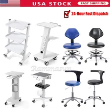Dental Trolley Mobile Tool Cart Socket/Dental Chair Adjustable Rolling Stool