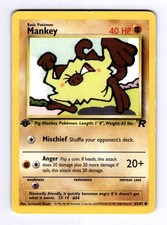 1995 mankey pokemon card Amazon.com: Pokemon Team Rocket Unlimited Common Mankey 61/82 : Toys & Games main image 0