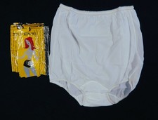 1950s NU-EVE All Nylon Tricot White Mushroom Gusset Pin-Up High-Waist Brief Sz 7
