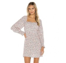 Faithful the Brand Ira Mini Dress Vignette Floral Pink 2 XS Cottage Hoco