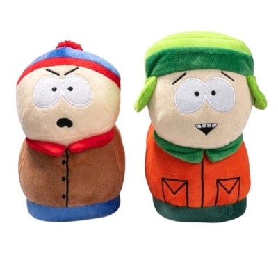 South Park Character Plush Slippers, Cartman and Kyle, Size: 9-10 Men's NWT!