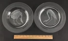 Antique STEUBEN Audubon Bird Glass Plates Flamingo Great Blue Heron SIDNEY WAUGH