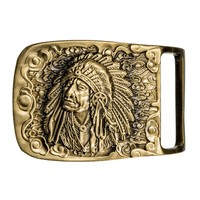 Messing Buckle, Indianer, HäUptling, Southwest Indian, Western, GüRtelschnalle
