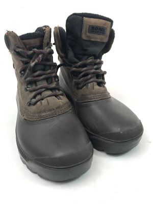 SOREL KAUFMAN BROWN LEATHER LINED WINTER SNOW MENS BOOTS SZ  display picture 3