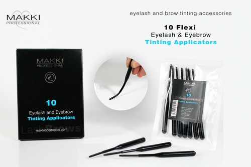 Makki 10 Flexi Eyelash & Eye Brow tint dye colour perm curl application sticks - Picture 3 of 3