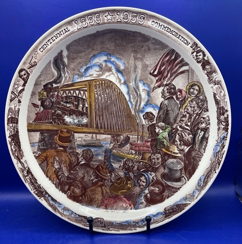 Vernon Kilns Mississippi River Bridge Centennial 1856-1956 VTG Collector Plate