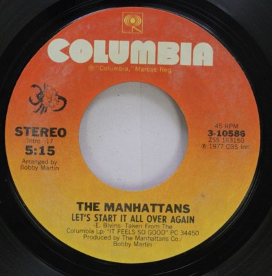 Pop 45 The Manhattans - Let'S Start It All Over Again / We Never Danced To A Lov