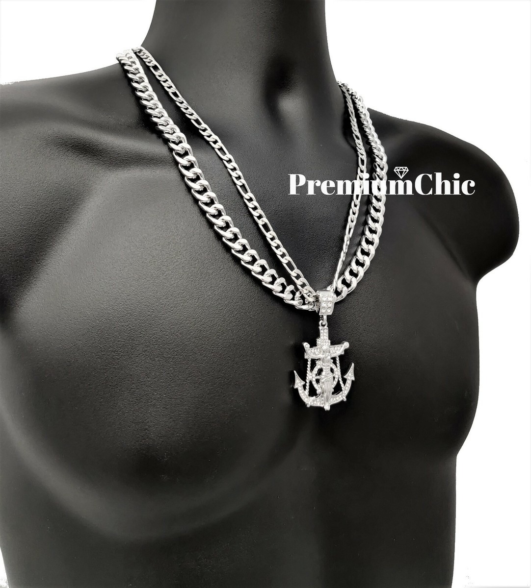 【STING925】Jesus Piece Pendant Anchor chain 4mm 60cm STING925】Jesus Piece Pendant Anchor chain 4mm 50cm