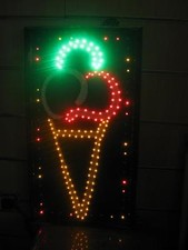 INSEGNA A LED CON SCRITTO LOGO CONO GELATO 65x35