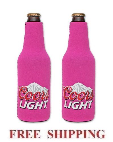 COORS LIGHT MOUNTAINS 2 BEER BOTTLE SUIT COOLERS KOOZIE COOLIE HUGGIE PINK NEW - 第 1/1 張圖片