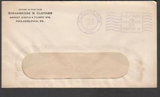 1933 window envelope meter cover Philadelphia permit 6 Strawbridge & Clothier