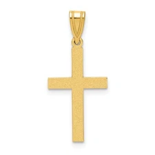 10k Yellow Gold Sandblasted Cross Pendant Perfect Gift for Her