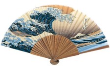 Japanese Folding Fan Luxury Kyoto Sensu 8.66inch Hokusai Ukiyo-e The Great Wave