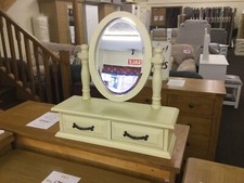Shabby Chic Trinket dressing table Bevel mirror In Cream Paintwork