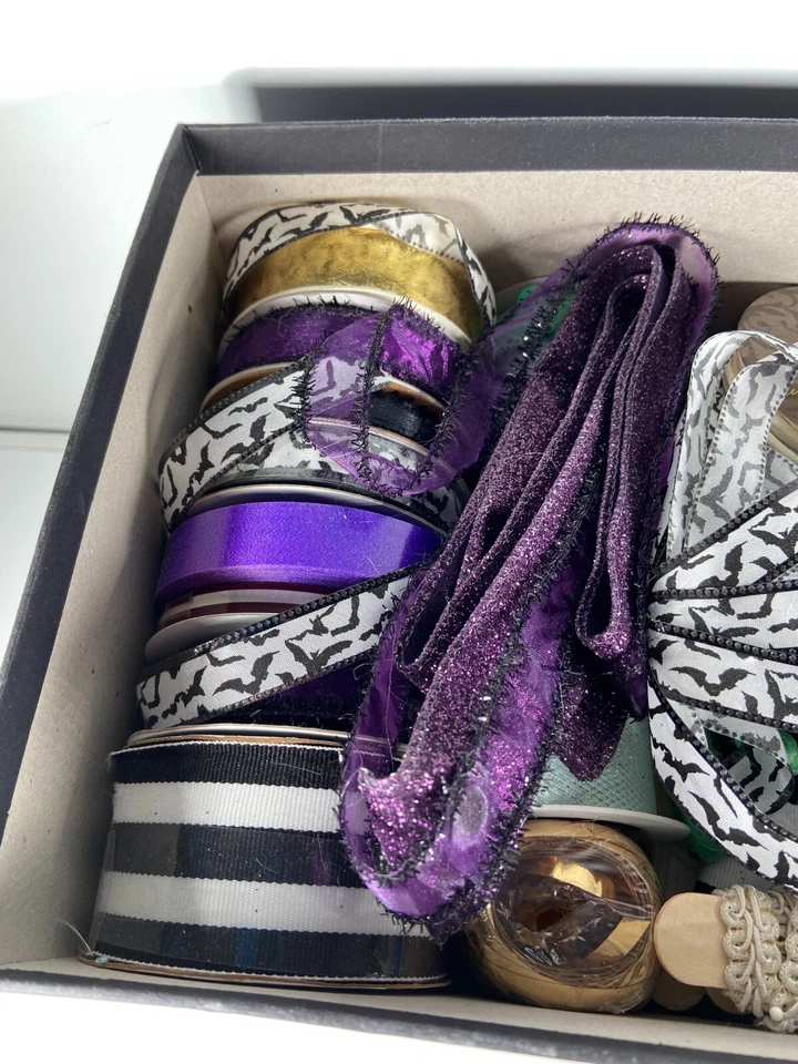 Box full of 30+ Assorted Colored ribbon spools rolls Etc. - Image 2 of 4