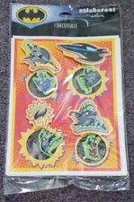 Vintage Hallmark Stickeroni MIP stickers Batman Robin hanging