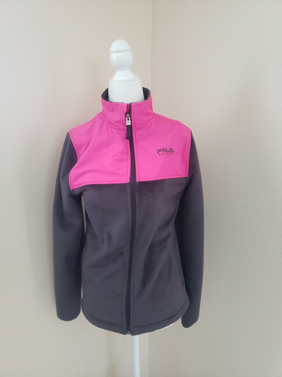 Fila Sport Womens Plush Fleece Jacket Full Zip pink Black XS | eBay