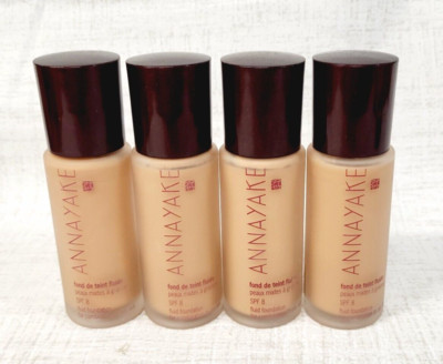 ANNAYAKE Fluid Foundation SPF 8 Combination to Oily Skin LOT OF 4 ~ 15 DORE ~