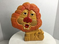 Vintage Roaring Lion Movement Sensor Battery Operated Toy 10  Mantle Display