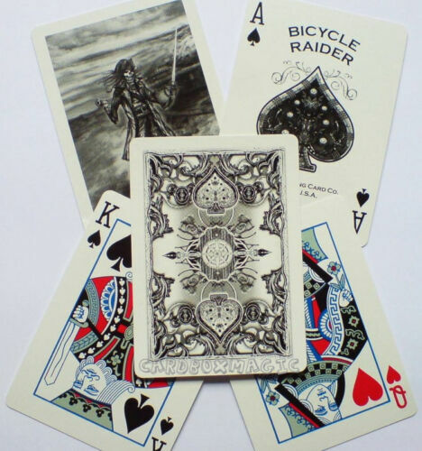 New Bicycle White RAIDER Edition Deck Playing Cards Rare by