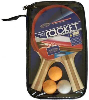 Tischtennis-Set - 2 Tischtennisschläger mit 3 Bällen + Tasche