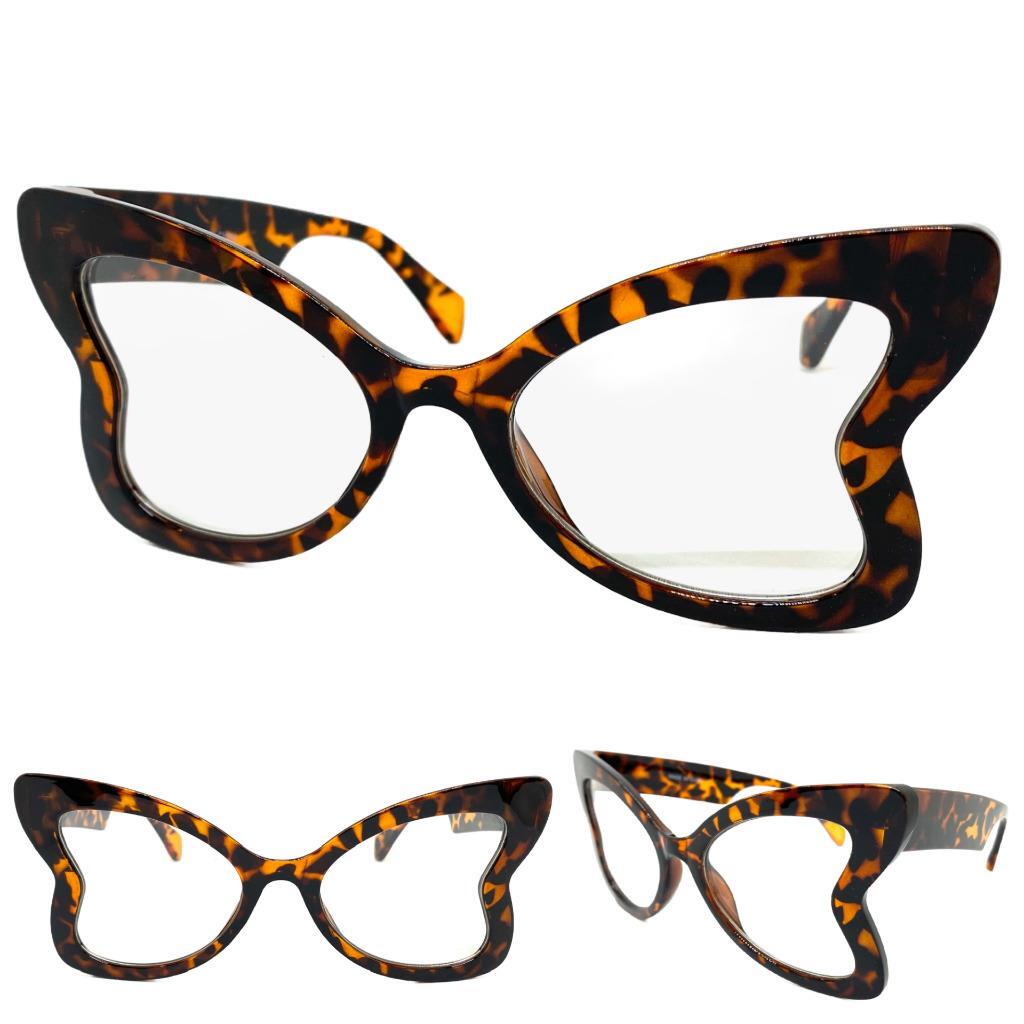 1 Pc Oversized Crystal Butterfly Glasses For , Suitable Crystal Blue Oversized Acetate Butterfly Eyeglasses - Swan main image 3