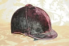 Collectible IRH ProRider Purple Velvet English Horse Riding Helmet - Poor Cond