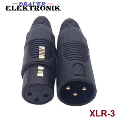 BE ✨Frizione XLR 3 poli. nero, dorato. Cavo Connettore/Femmina Neutrik Compatibile✨